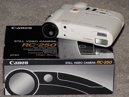 canon q-pic rc-250 still video camera white 1988