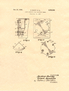 einstein camera patent, page one 1936