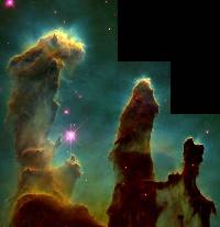 eagle nebula photographed by hubble space telescope 1990