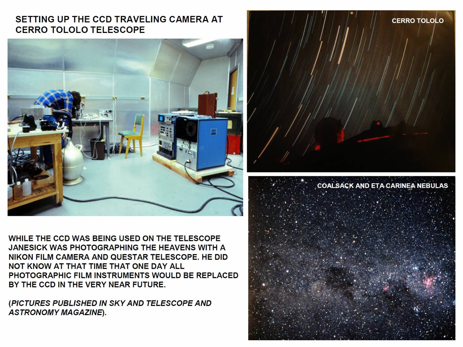 Janesick JKPL traveling CCD  camera at Cerro Tololo Telescope