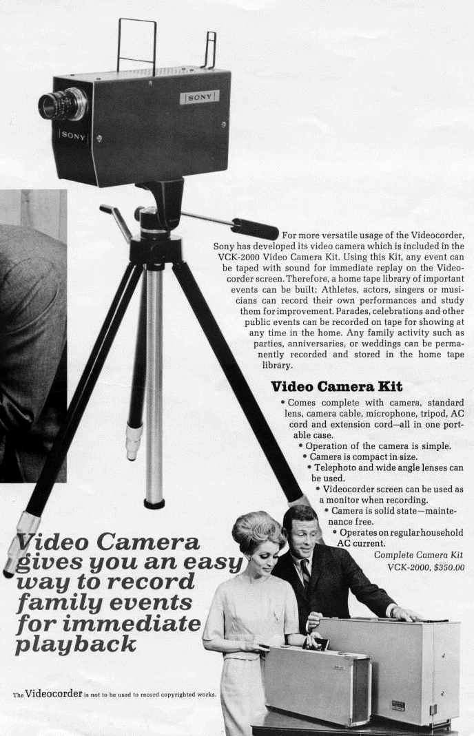 sony cvc-2000, first consumer video camera 1965